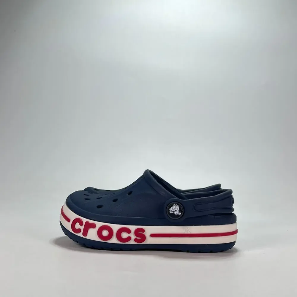 Crocs Bayaband Clogs Navy Pepper Comfortable Casual Slip On Shoes Kids Size 10